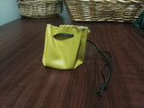 Coloured Leather Drawstring Pouches