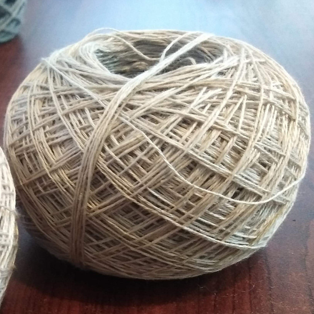 chunky recycled linen thread: bleached — Weaver House